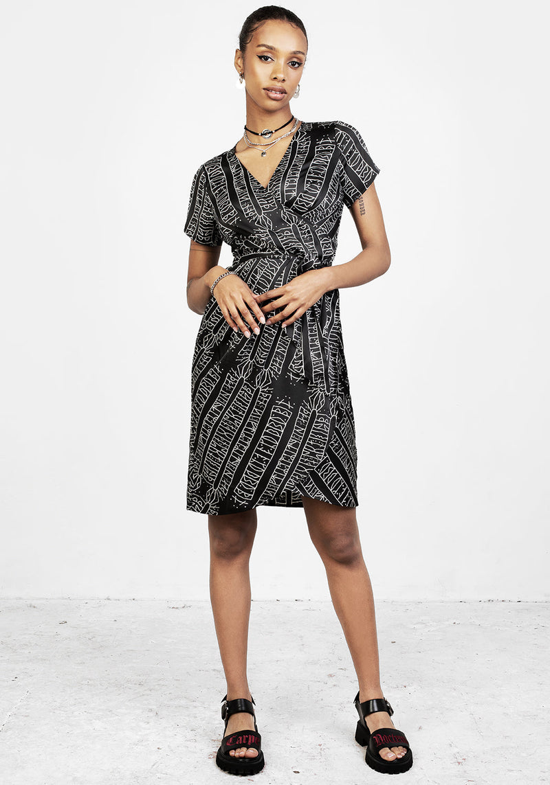 Runes Wrap Midi Dress
