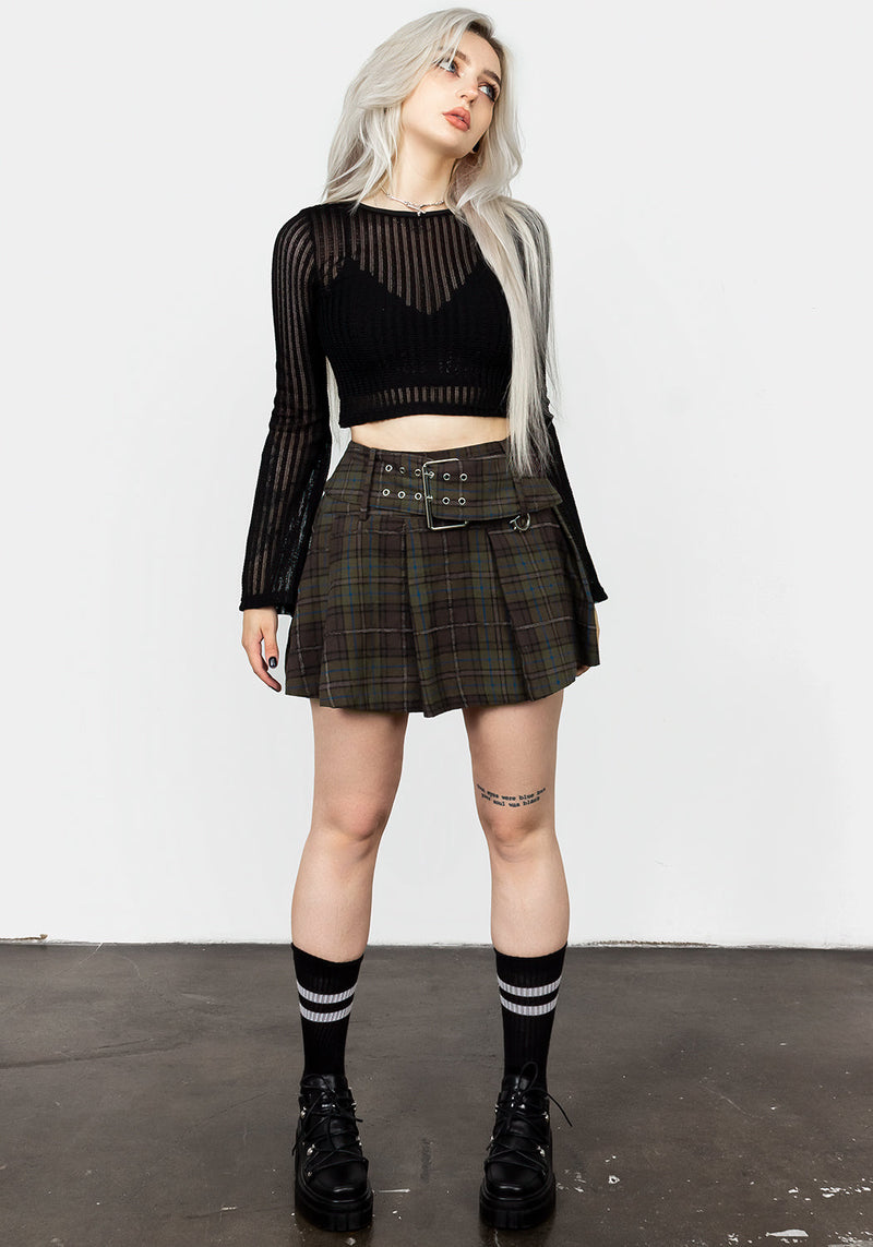 Habundia Flared Sleeve Crop Top