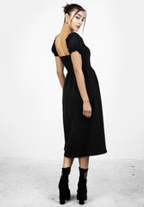 Mortem Midi Dress With Puff Sleeves