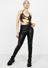 Rival Faux Leather Lace Up Pants