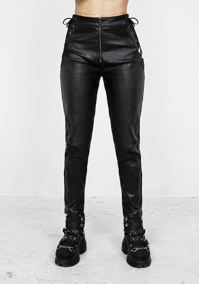Rival Faux Leather Lace Up Pants