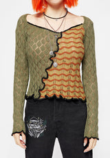 Mixed Feelings Patchwork Knit Top