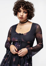 Monica Floral Mesh Skater Dress