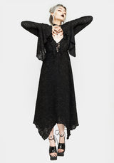 Jessel Distressed Cascade Handkerchief Hem Midi Dress