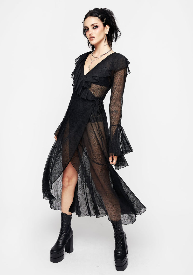 Pyracantha Ruffle Wrap Dress