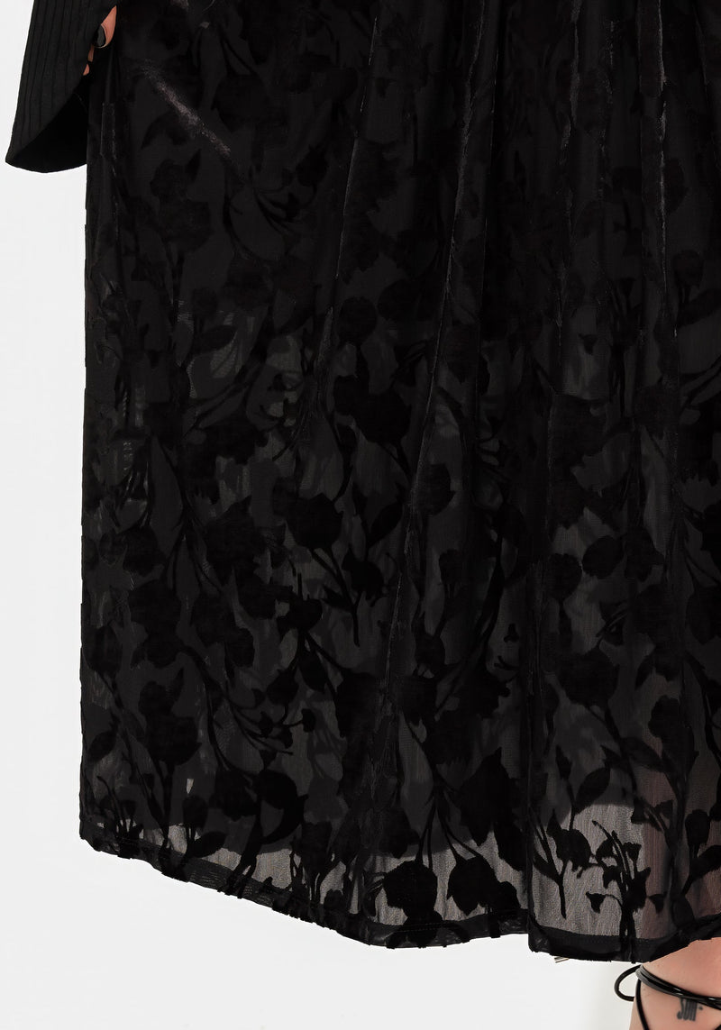 Ava DevorÃ© Mesh Midi Skirt