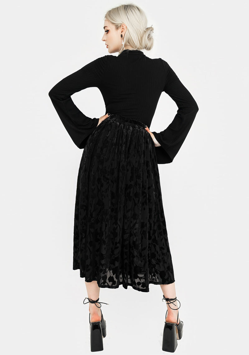 Ava DevorÃ© Mesh Midi Skirt