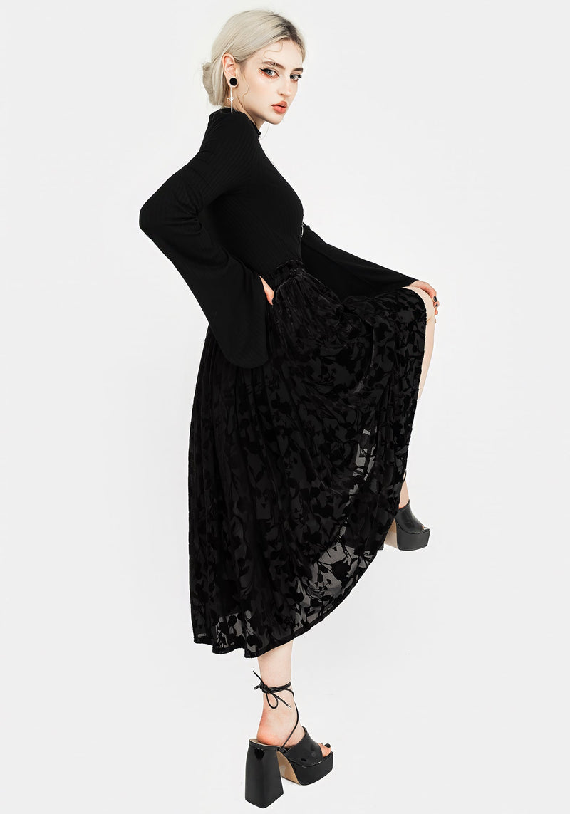 Ava DevorÃ© Mesh Midi Skirt