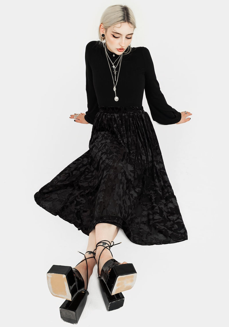 Ava DevorÃ© Mesh Midi Skirt