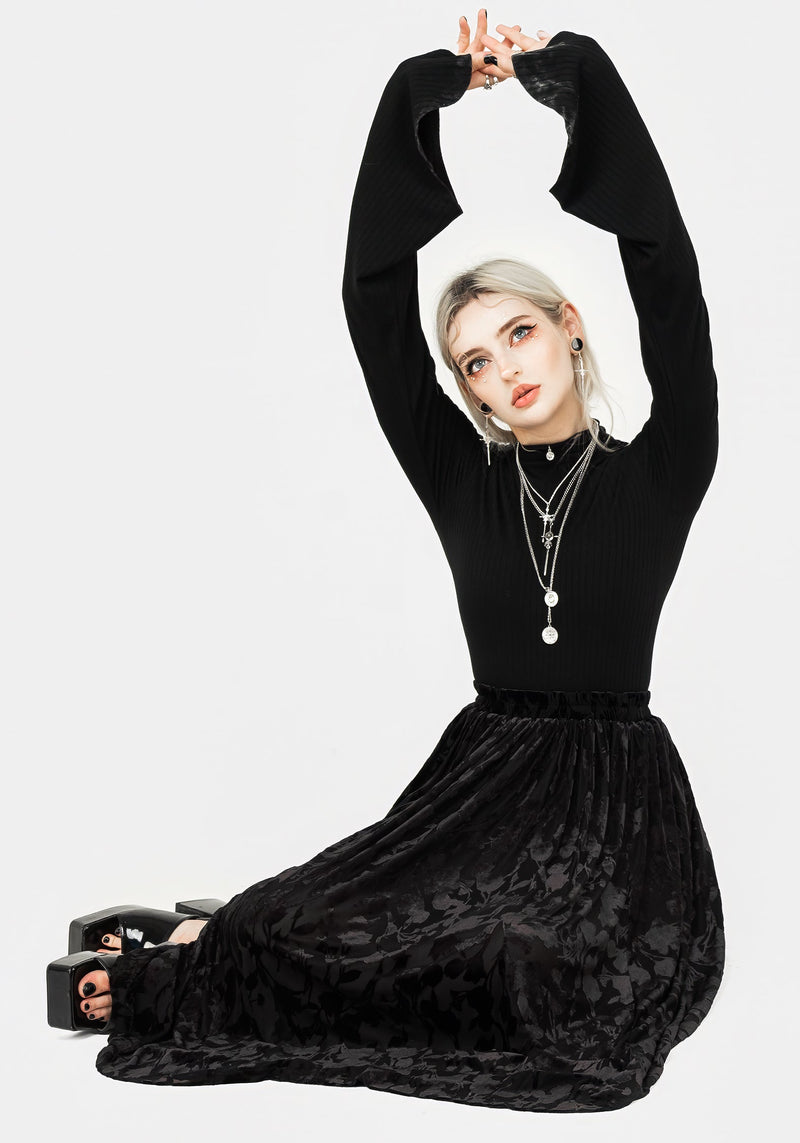 Ava DevorÃ© Mesh Midi Skirt