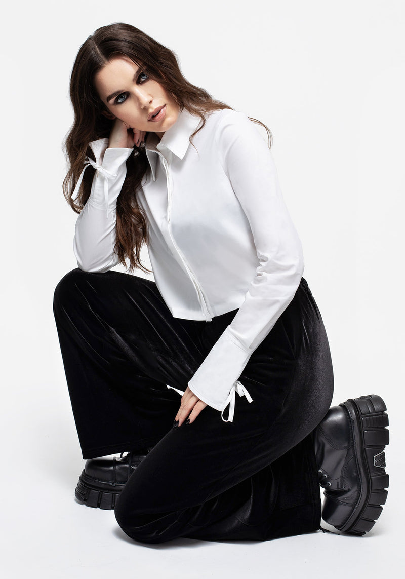 Willow Lace Up Back Crop Shirt