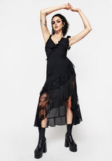 Marishka Lace Panelled High Low Dress