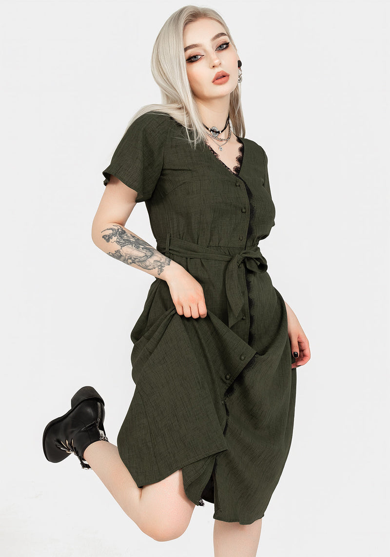 Ava Angel Sleeve Midi Dress