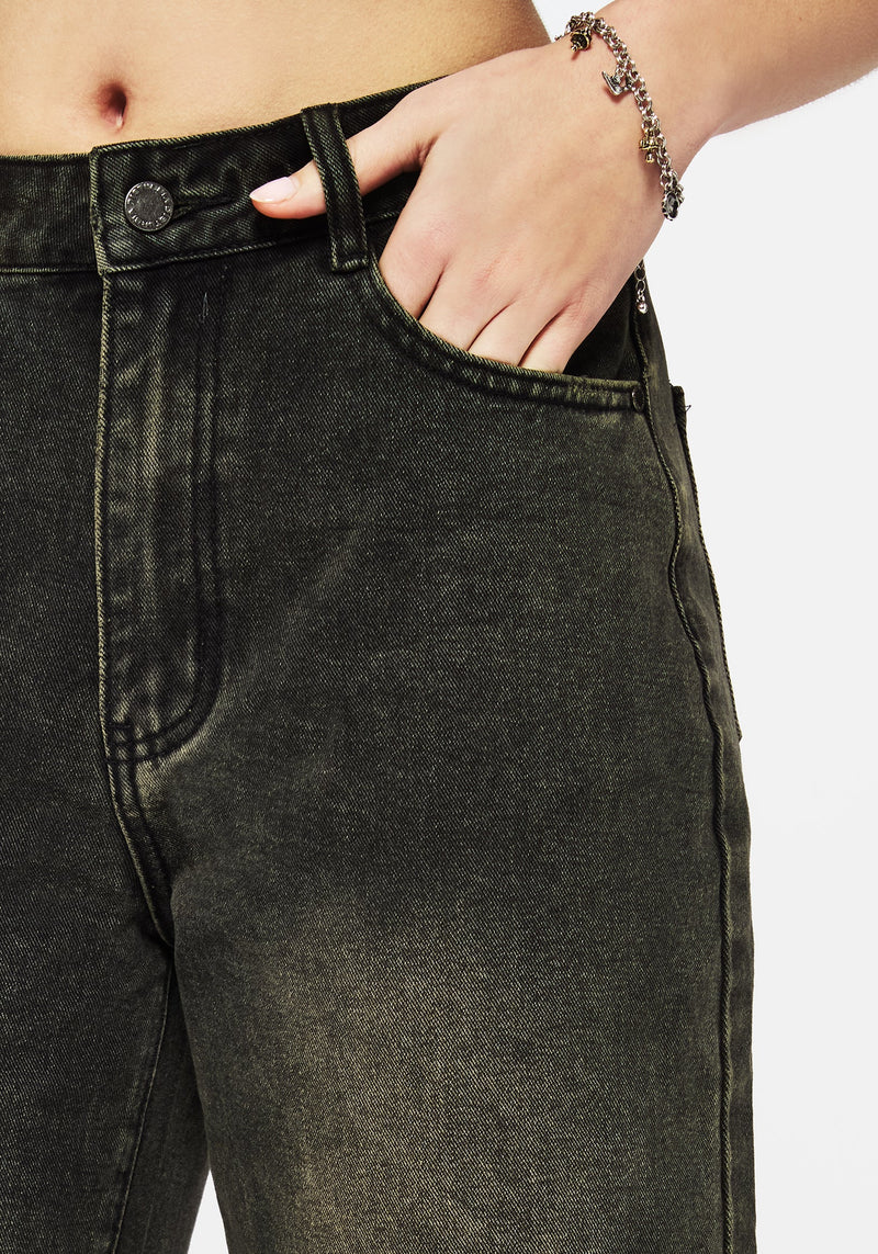 Anthea Wide Leg Washed Denim Jeans