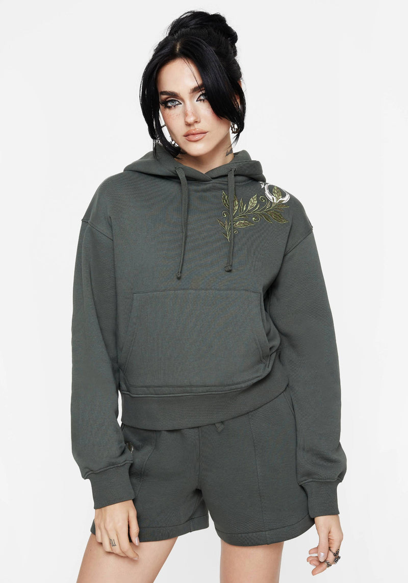Nirah Cotton Cropped Crop Hoodie