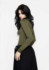 Leune Rose Print Cotton Long Sleeve Top