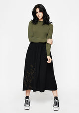 Leune Rose Print Cotton Long Sleeve Top