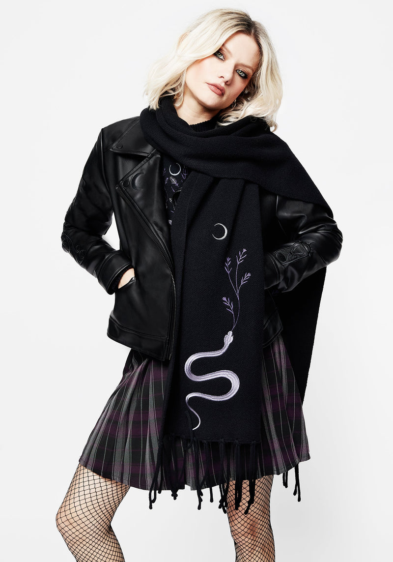 Dominion Snake Embroidered Scarf