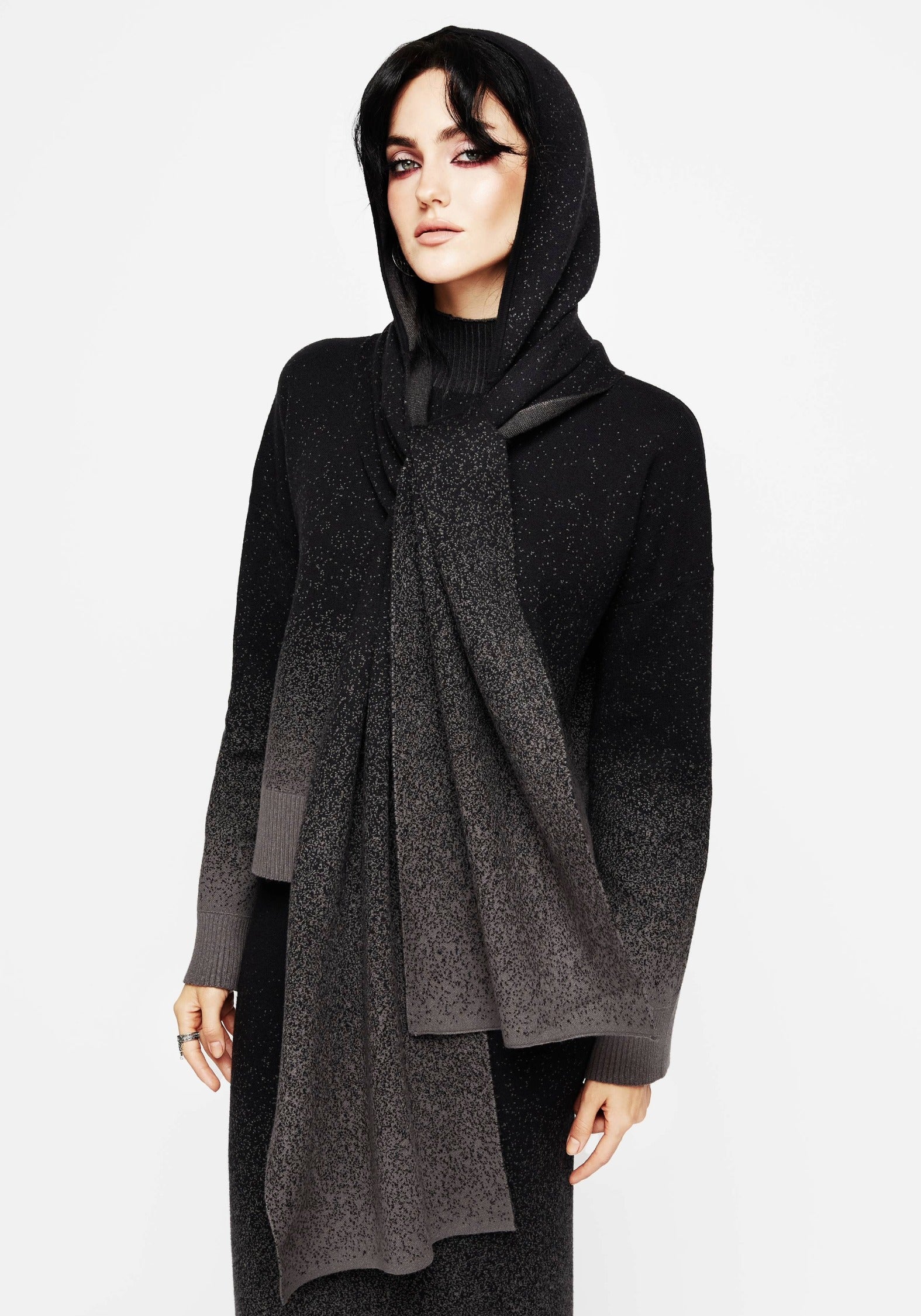 Nightjar Ombre Knit Hooded Scarf