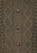 Nerthus Pom Pom Cable Knit Cardigan