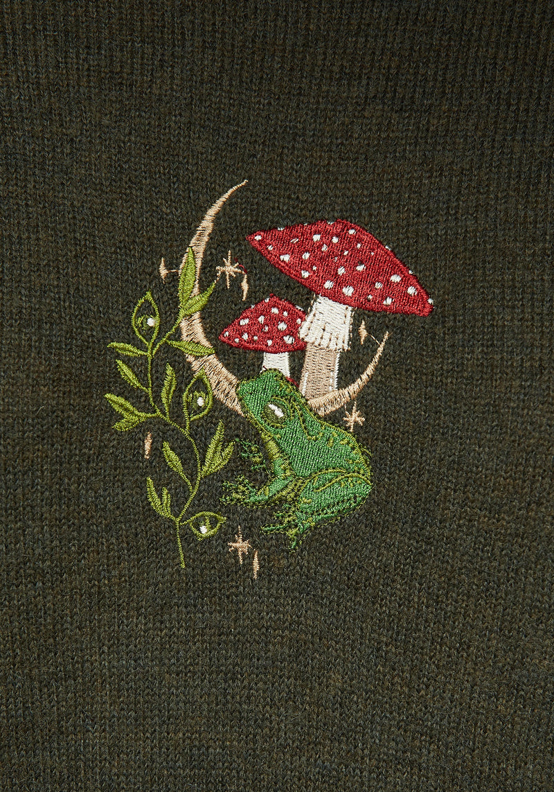 Swamplife Embroidered Cable Knit Relaxed Jumper