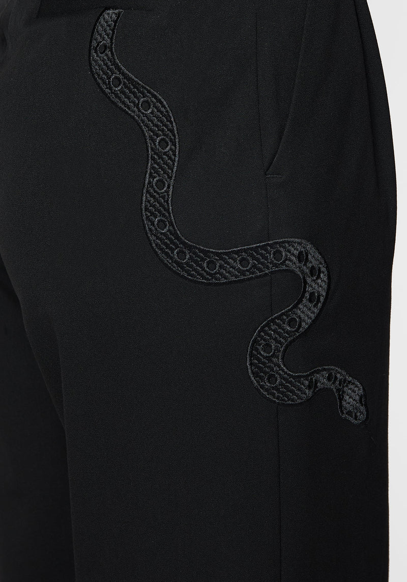 Slither Snake Embroidered Tailored Trousers