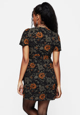 Mortify Floral Print Mini Wrap Dress
