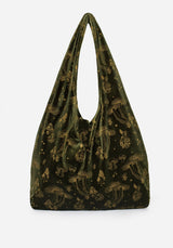 Faefire Foil Print Velour Tote Bag - Green