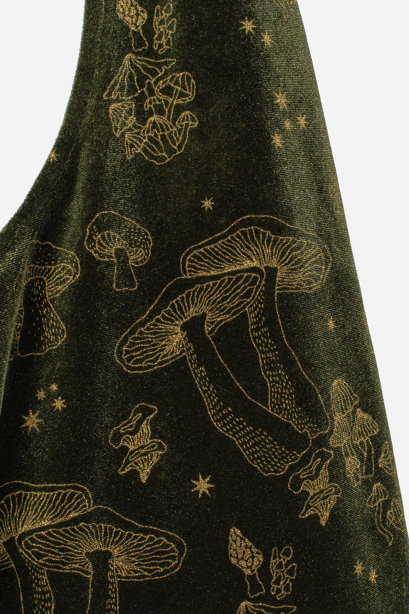 Faefire Foil Print Velour Tote Bag - Green