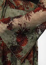 Rosaleigh Flockdruck Velours Mesh Ausgestellt Ärmel Mini Kleid