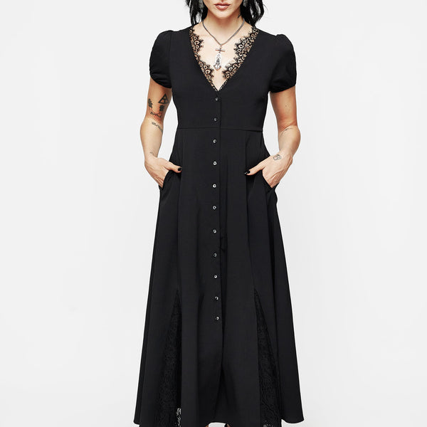 Disturbia | Taissa Floral Lace Button Up Midaxi Dress | Dresses