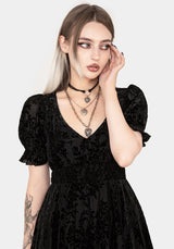 Lilias DevorÃ© Velour Mesh Tiered Mini Dress