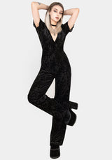 Lilias DevorÃ© Velour Mesh Jumpsuit
