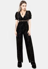 Lilias DevorÃ© Velour Mesh Jumpsuit