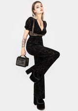 Lilias DevorÃ© Velour Mesh Jumpsuit