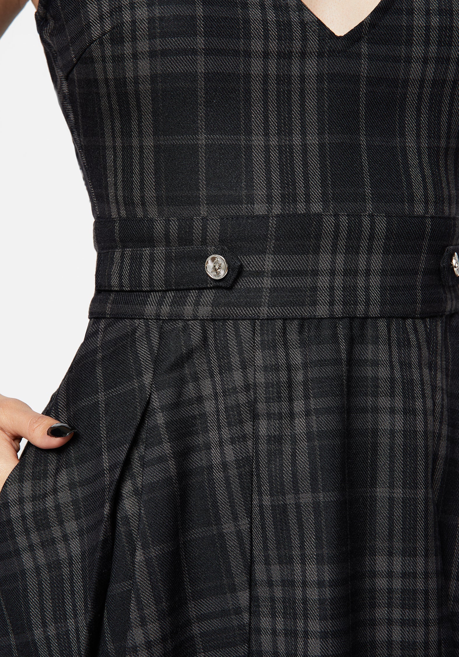grey checked pinafore dress Grey Tartan Pinafore Black White Tartan Check Dungaree Pinafore Dress Etsy