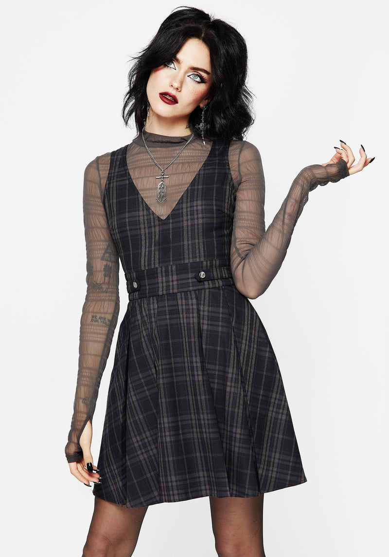 green check pinafore dress Adeline Pinafore (Green Check) Miss Patina
