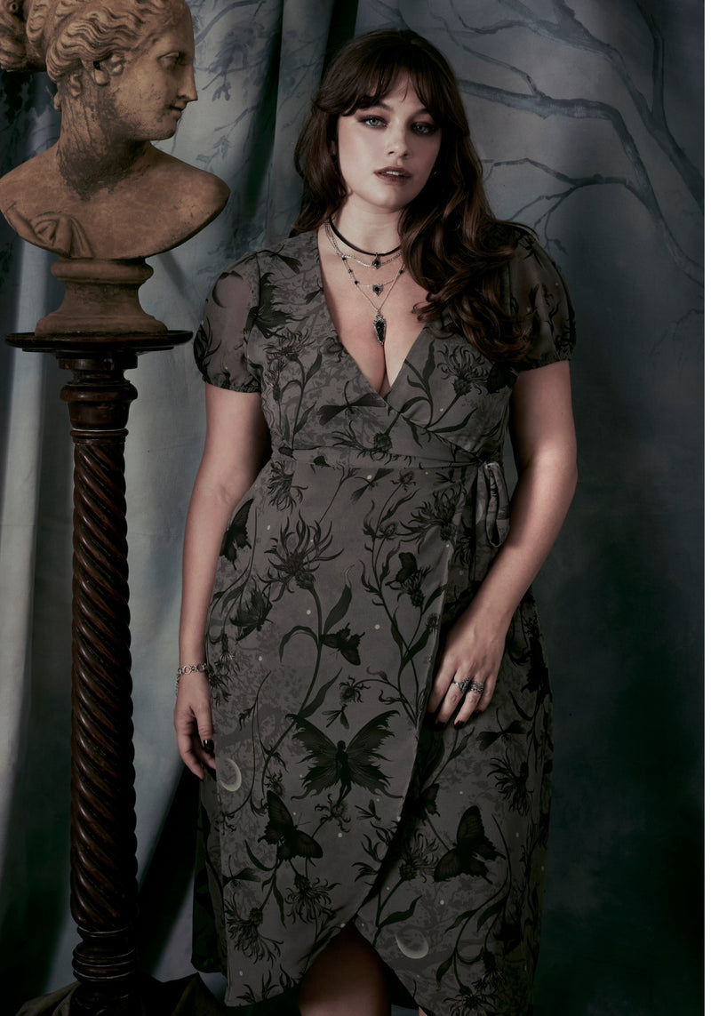 Gloriana Floral Print Chiffon Midaxi Wrap Dress