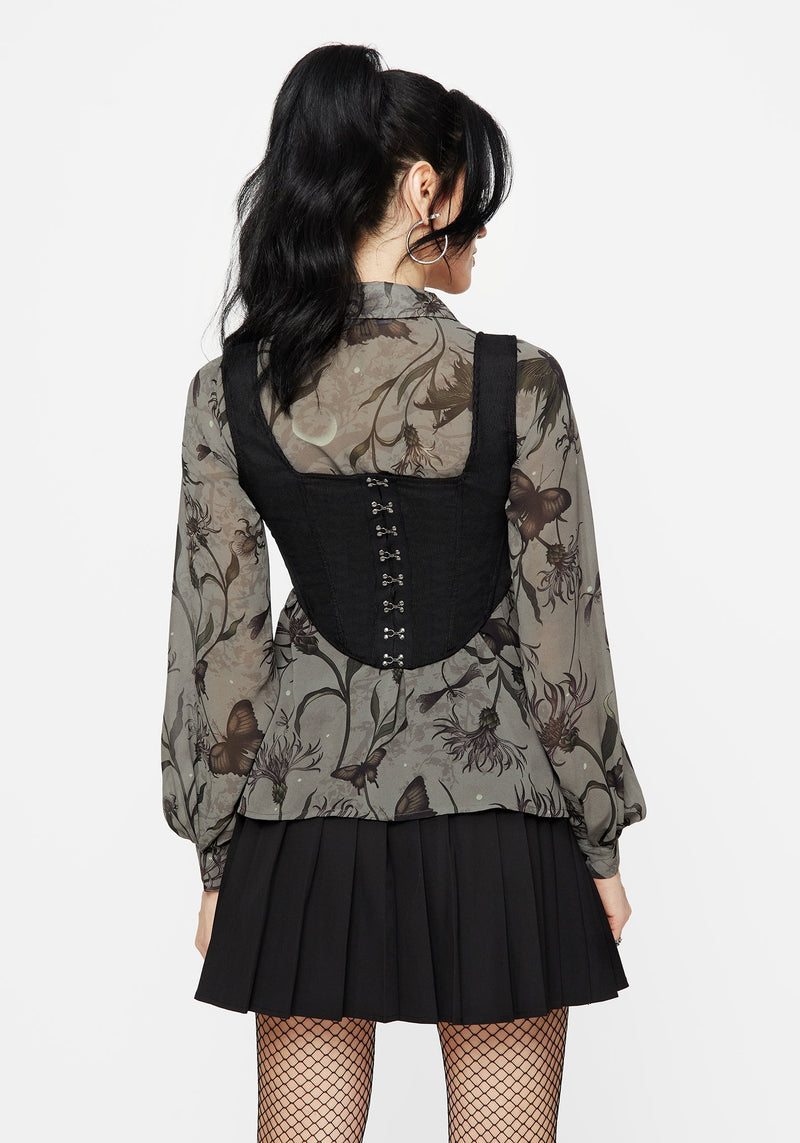 Gloriana Floral Print Chiffon Shirt