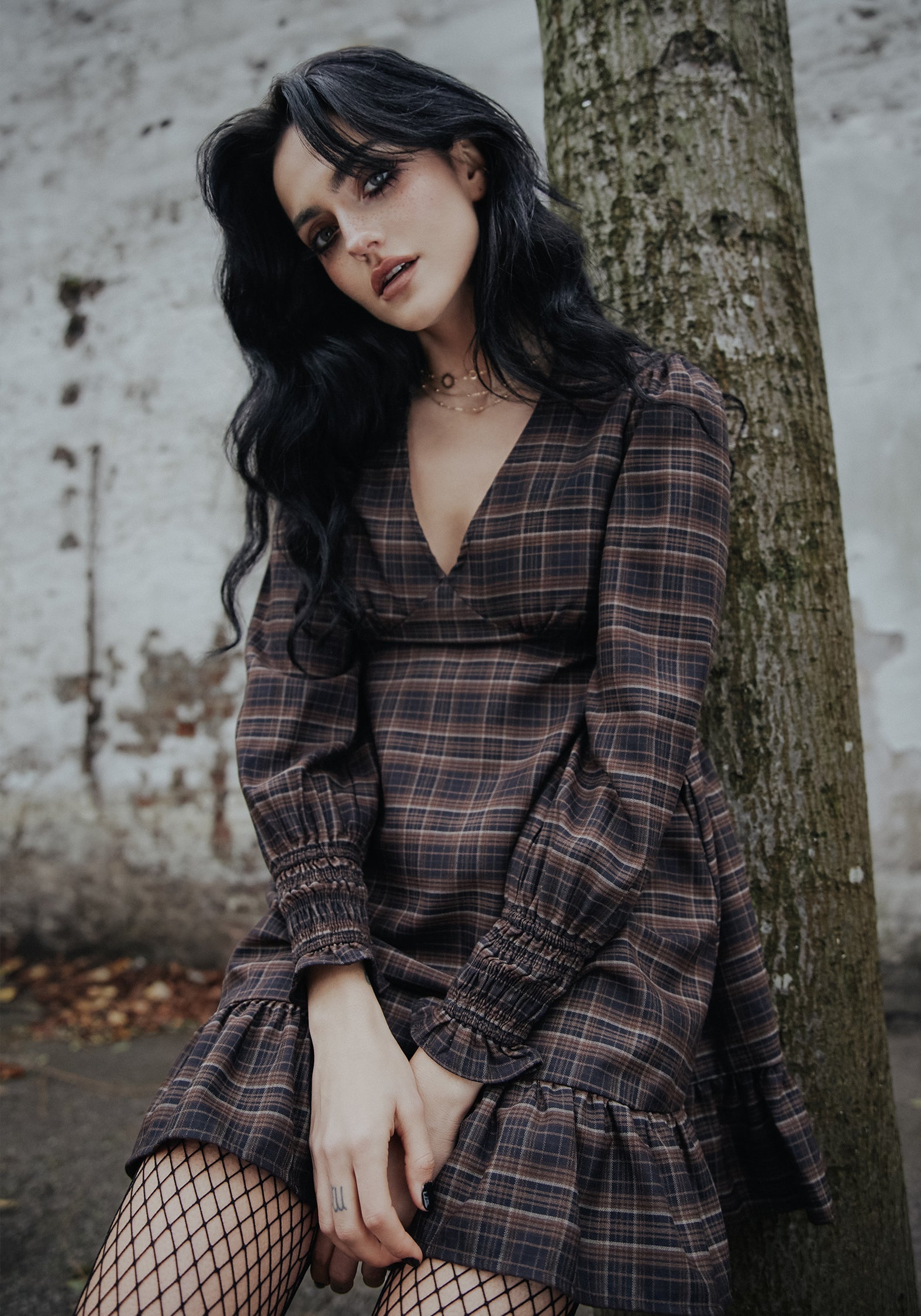 Embla Check Mini Smock Dress – Disturbia