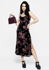 Waterlily DevorÃ© Velour Midaxi Slip Dress