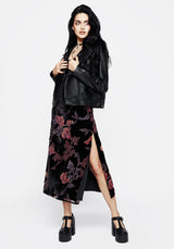 Waterlily DevorÃ© Velour Midaxi Slip Dress