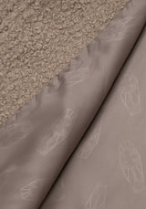 Gorgon BouclÃ© Longline Oversized Coat with Bee Brooch - Taupe