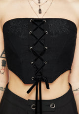 Inanna Embroidered Lace Up Corset Top