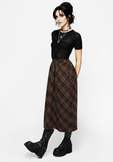 Hickory Check Midi Skirt
