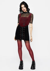 Spiderbite Embroidered Cord Mini Skirt