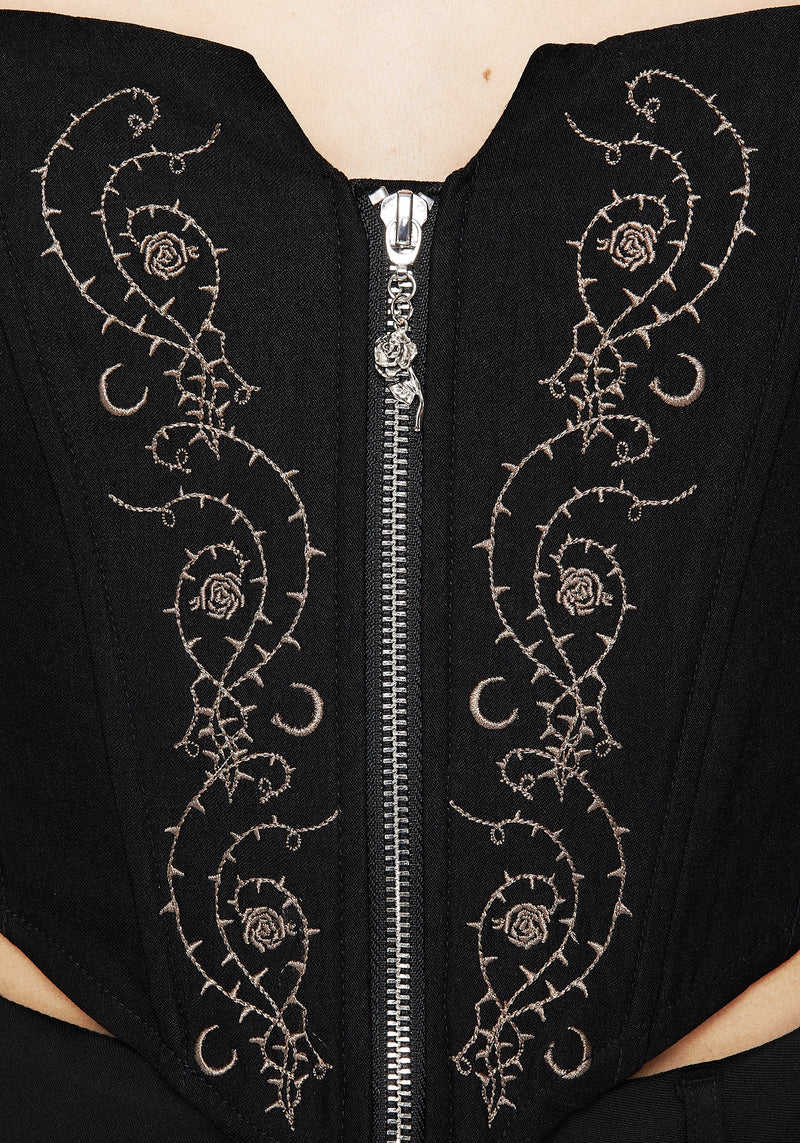 Rosethorn Embroidered Corset Top