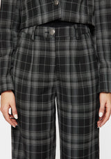 Checkmate Wide Leg Culotte Trousers - Black