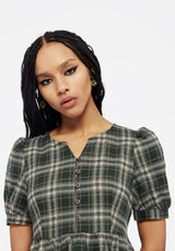 Tulisa Check Button Up Mini Dress