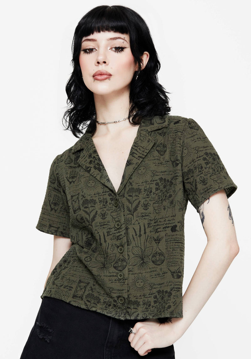 Taddea Cotton Relaxed Button Up Blouse